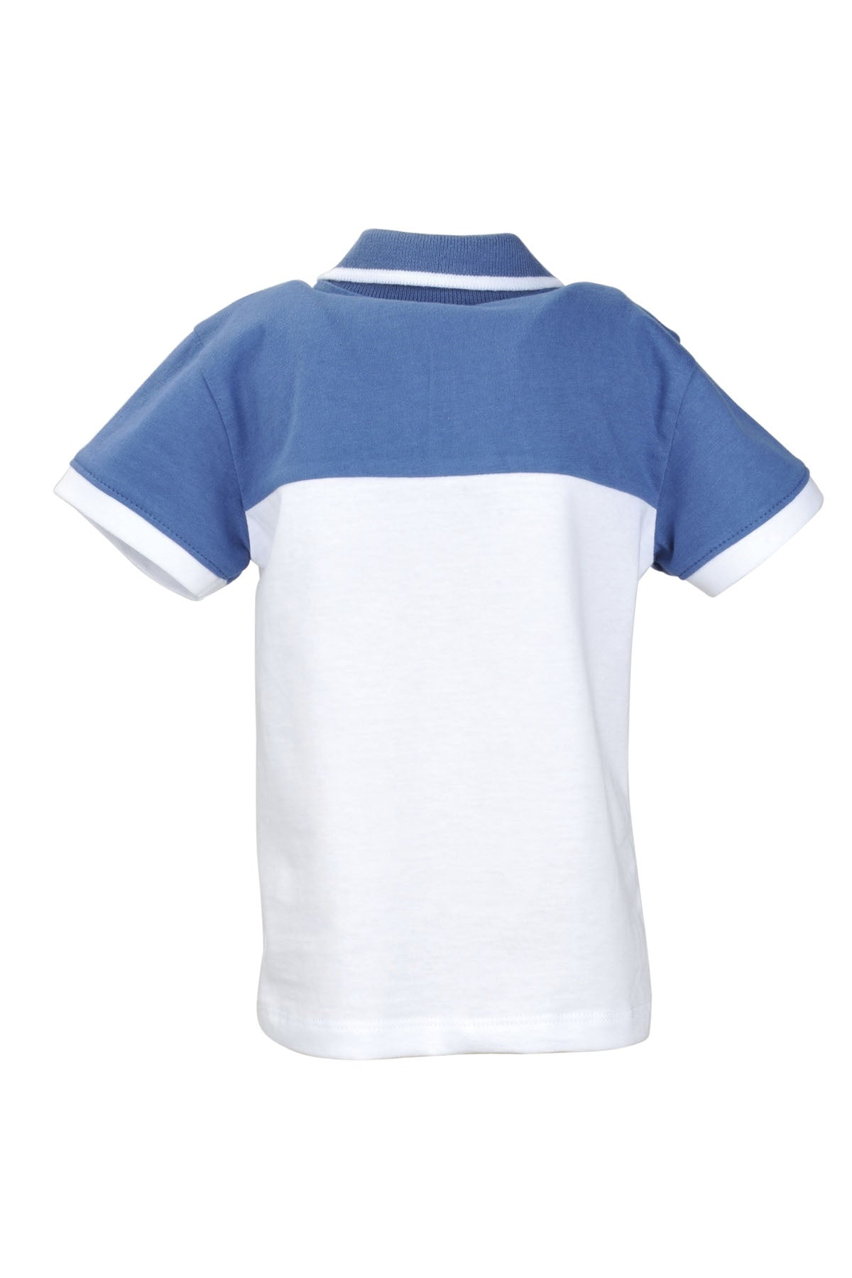 Erkek Bebek Mavi Renk Bloklu Polo Yaka T-Shirt (9ay-4yaş)-2