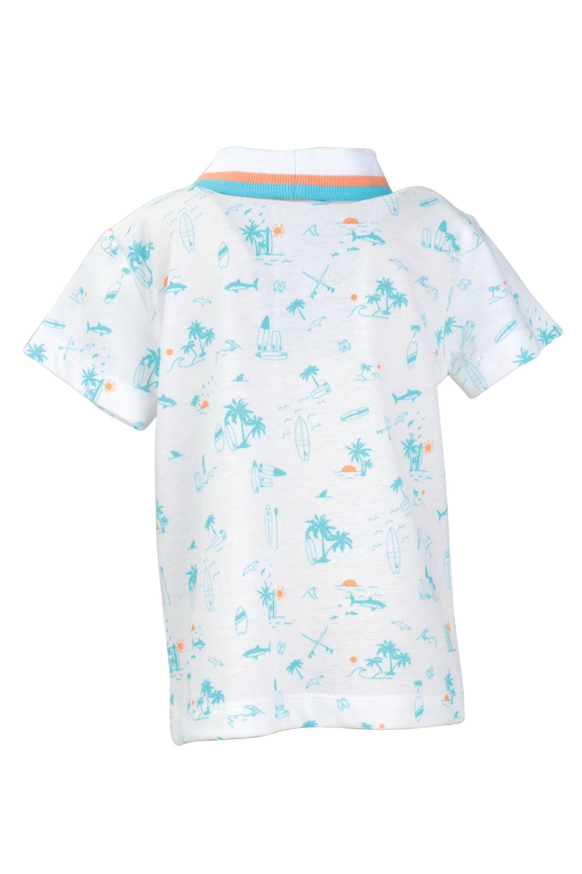 Erkek Bebek Mavi Surf Baskılı Polo Yaka T-Shirt (9ay-4yaş)-2