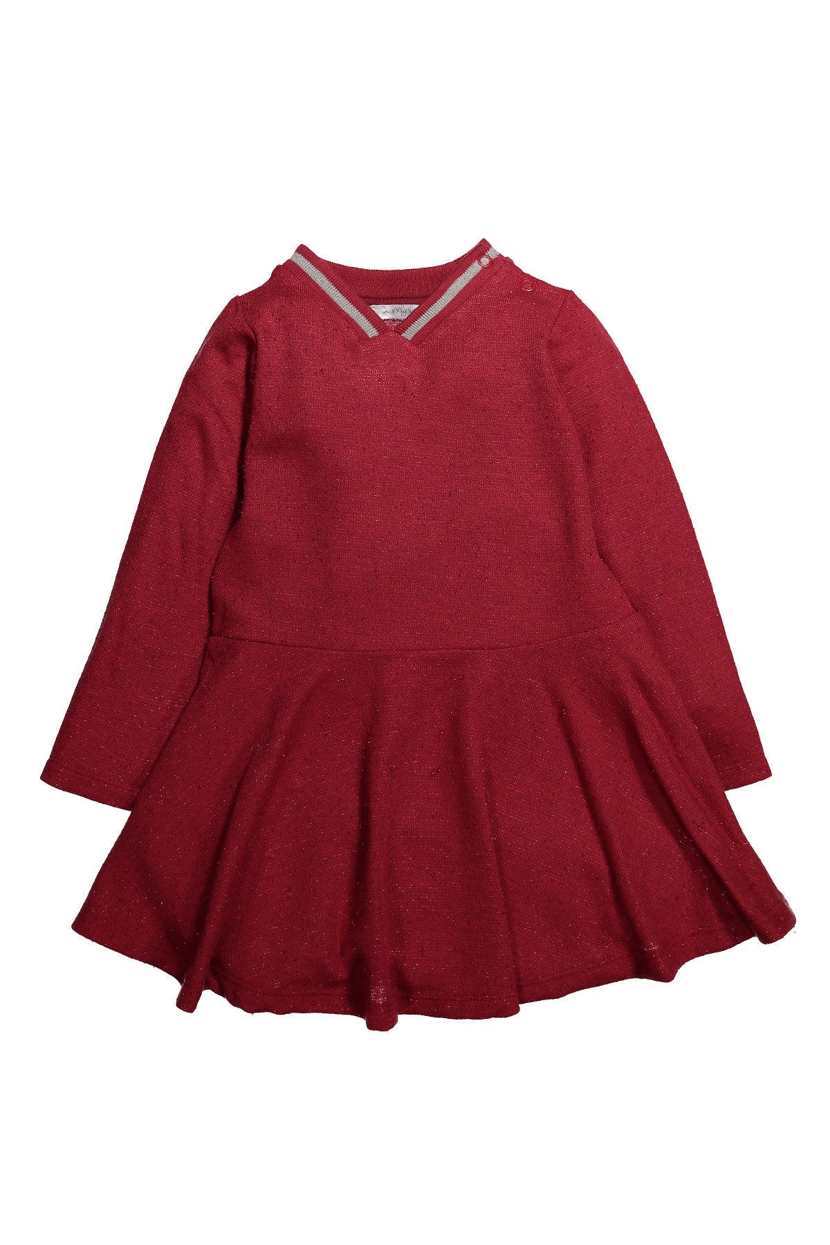 Kız Bebek Ribanalı Simli Kloş Elbise (12ay-4yaş)-0