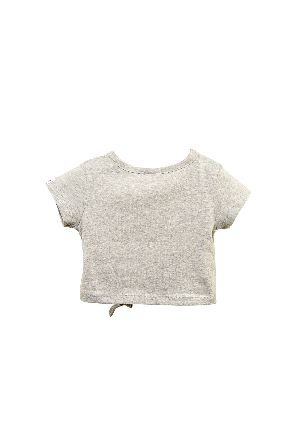 Kız Bebek Gri Bağlamalı Crop T-Shirt (9ay-4yaş)-4