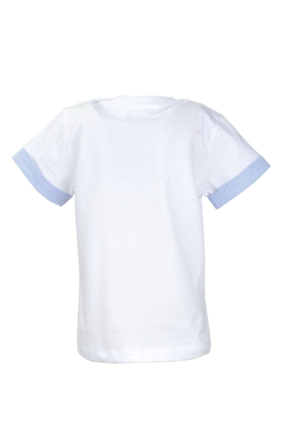 Erkek Bebek Beyaz Cepli Kol Parçalı T-Shirt (9ay-4yaş)-2