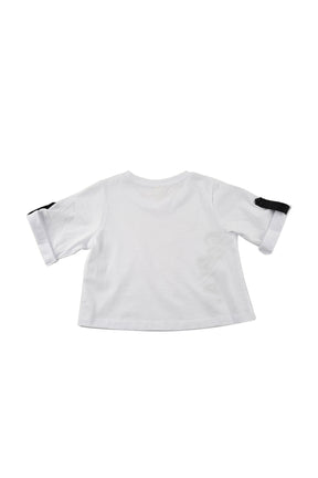 Kız Çocuk Go Play Baskılı Kolları Katlamalı Beyaz T-Shirt (4-12yaş)-3