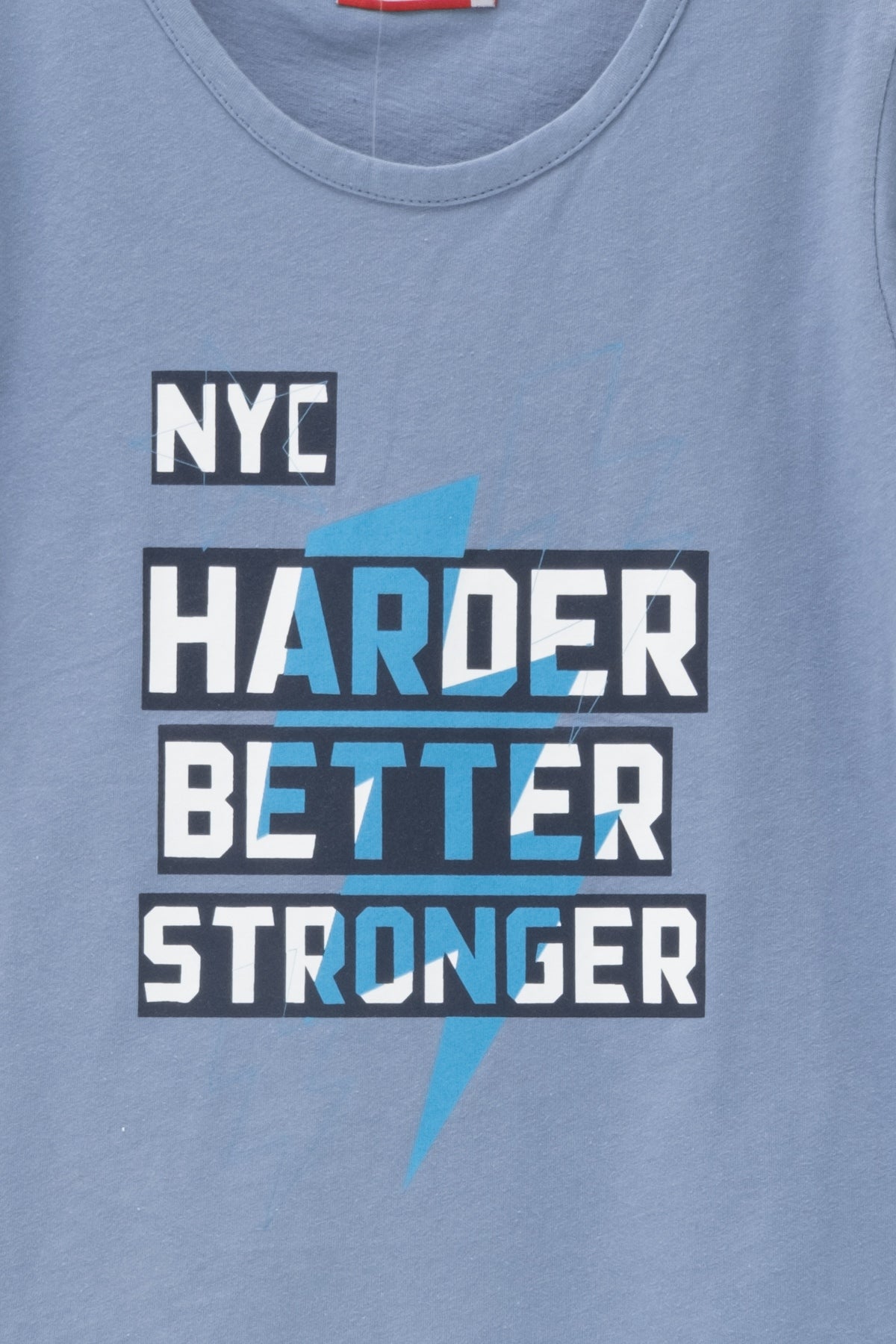 Erkek Çocuk Mavi Harder Better Stronger Baskılı T-Shirt (5-12yaş)-1