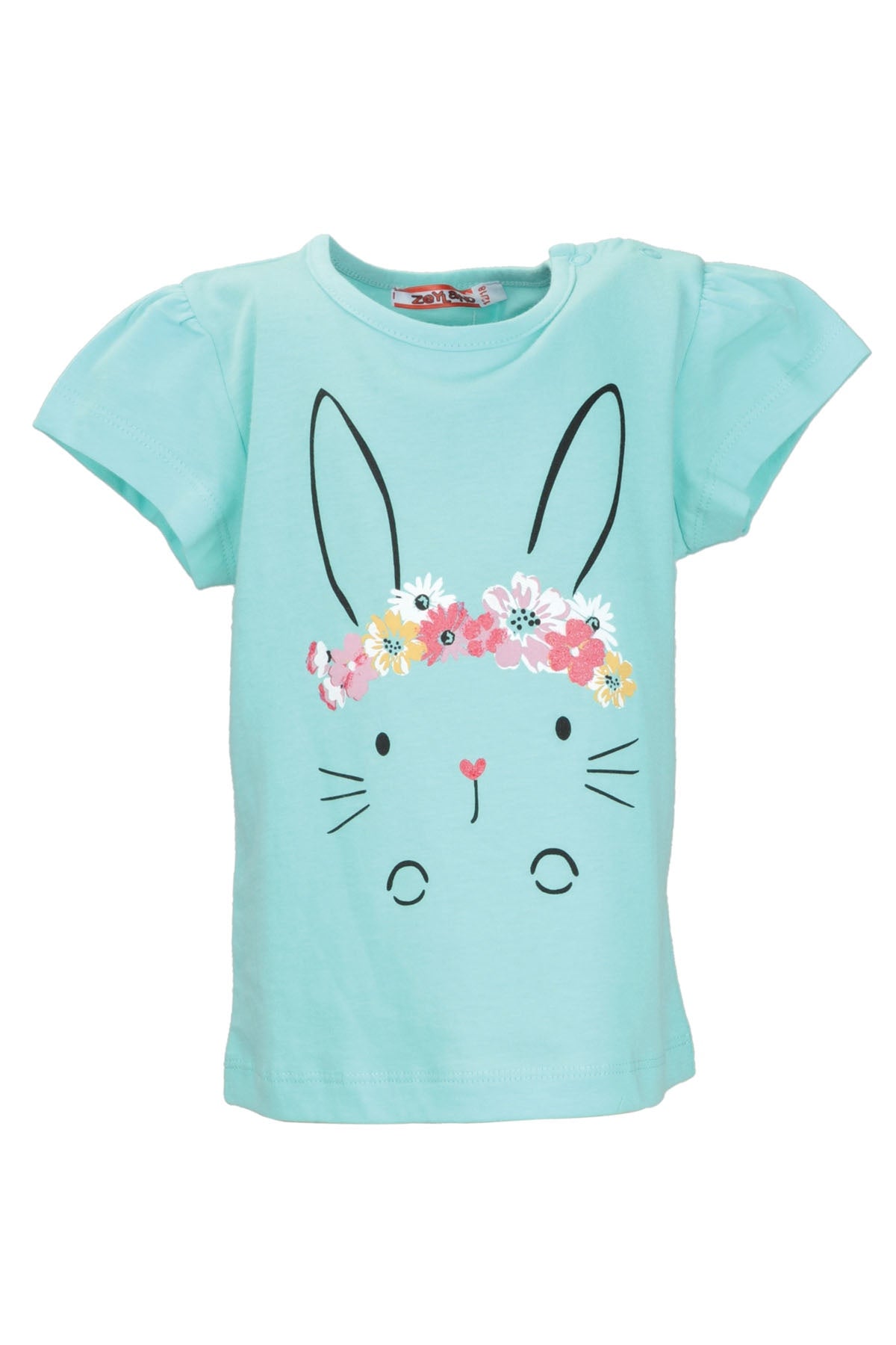 Kız Bebek Mint Flower Rabbit T-Shirt (9ay-4yaş)-2