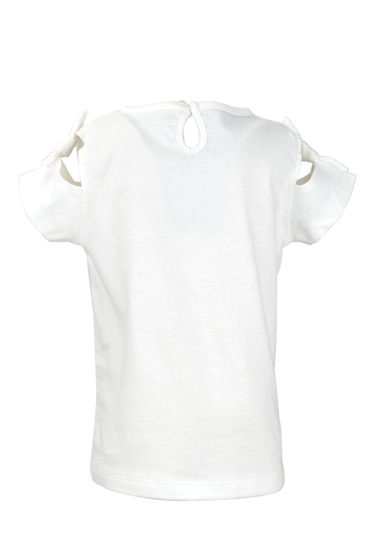 Kız Bebek Beyaz Love Pullu Omuz Fiyonklu T-Shirt (9ay-4yaş)-2