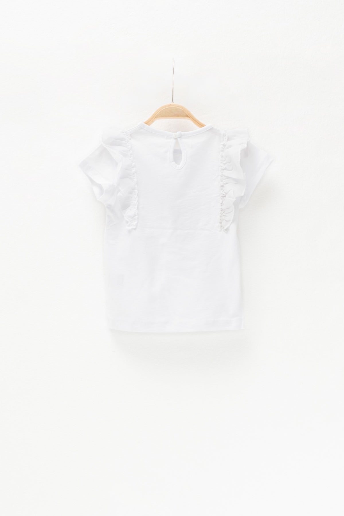 Kız Bebek Fırfırlı Beyaz T-Shirt-2