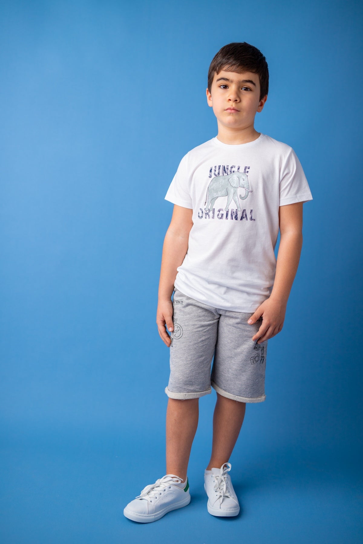 Erkek Çocuk Beyaz Jungle Original T-Shirt (5-14yaş)-1