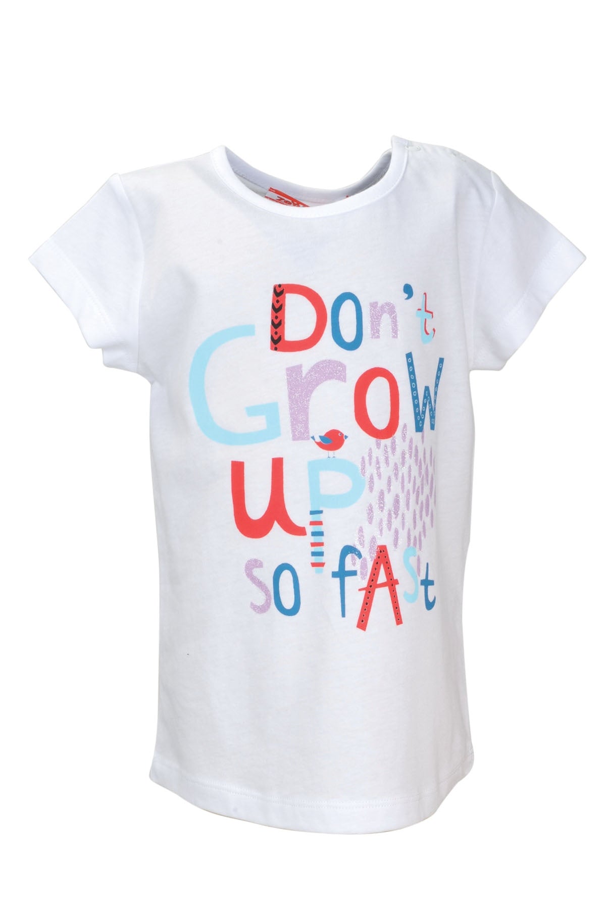 Kız Bebek Beyaz Don't Grow Up T-Shirt (9ay-4yaş)-1