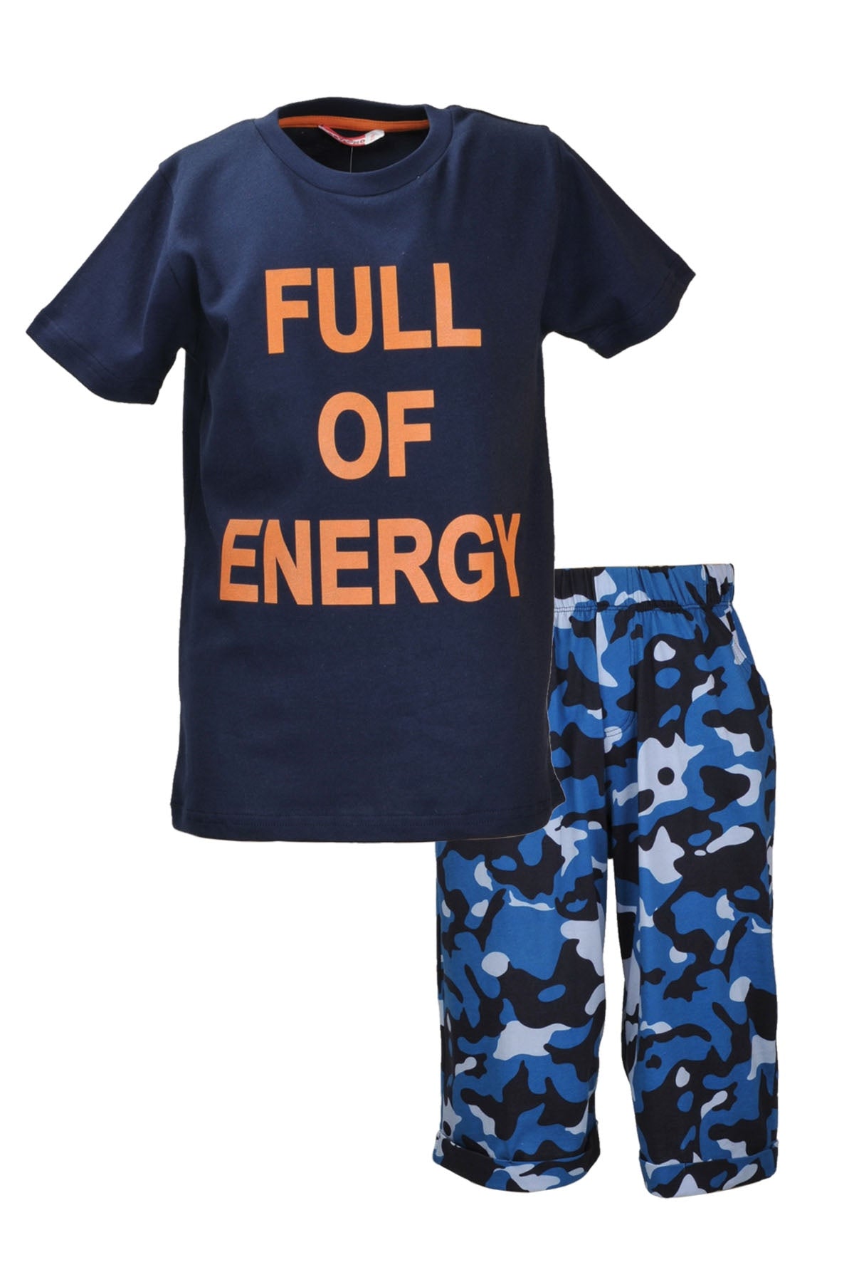 Erkek Çocuk Mavi Full of Energy T-Shirt ve Şort Takım (5-14yaş)-2
