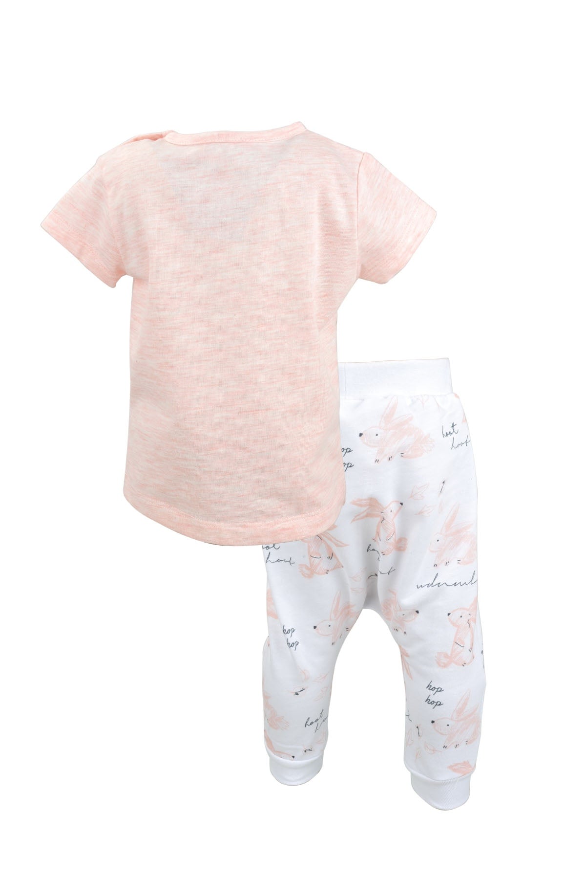 Kız Bebek Pembe Bunny Şalvar ve T-Shirt Takım (3-24ay)-3
