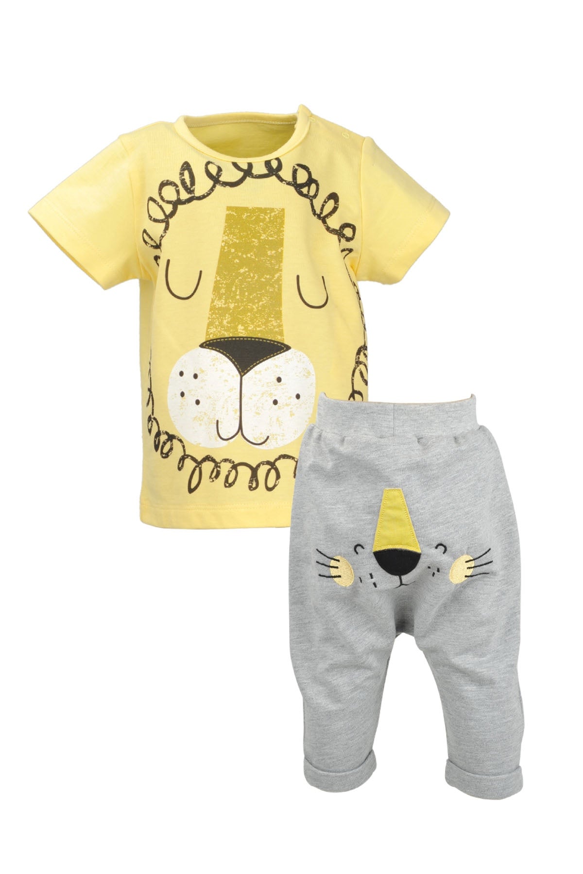 Erkek Bebek Sarı Lion T-Shirt ve Şalvar Takım (3-18ay)-0