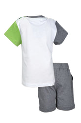 Erkek Bebek Antrasit Parçalı T-Shirt ve Şort Takım (9ay-4yaş)-1