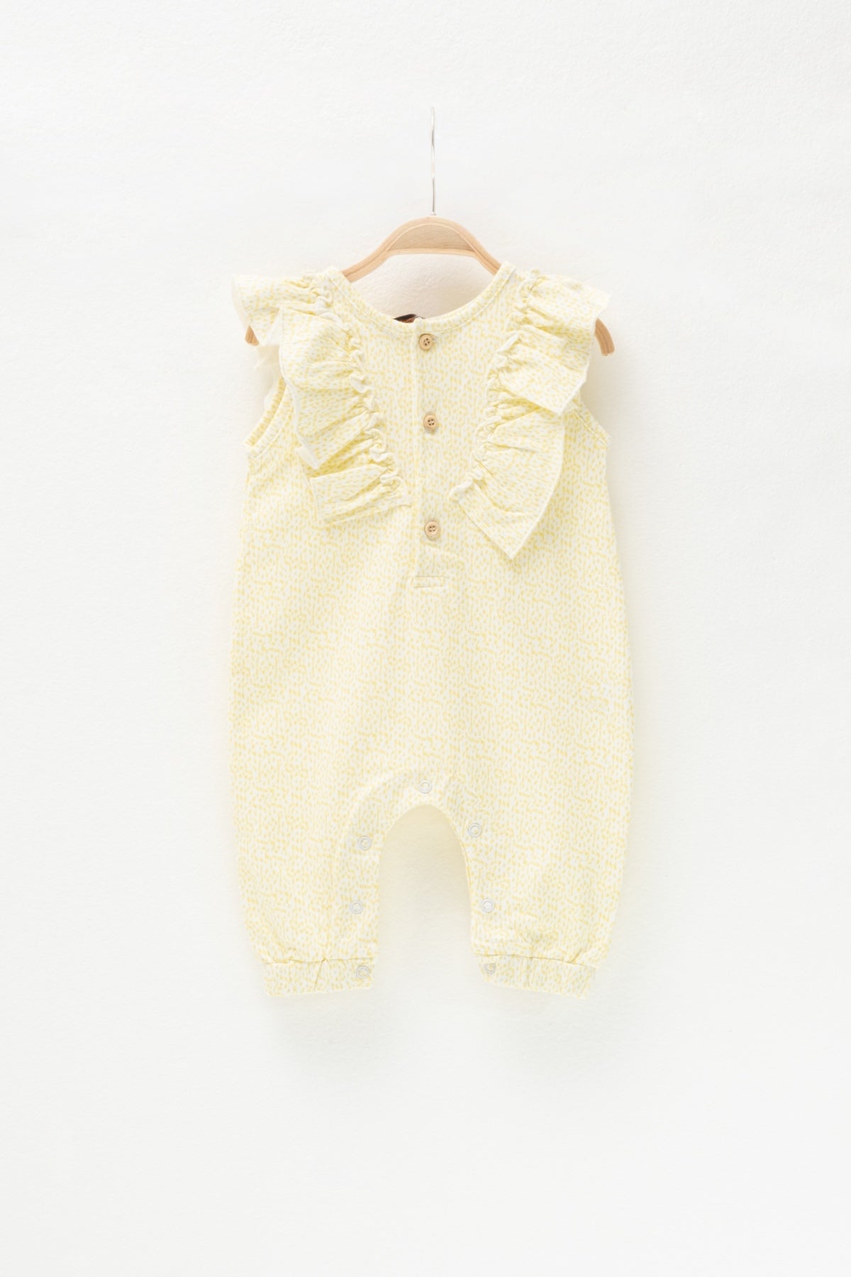 Kız Bebek Sarı Kolları Fırfırlı Çıtçıtlı Tulum (3-36ay)-0